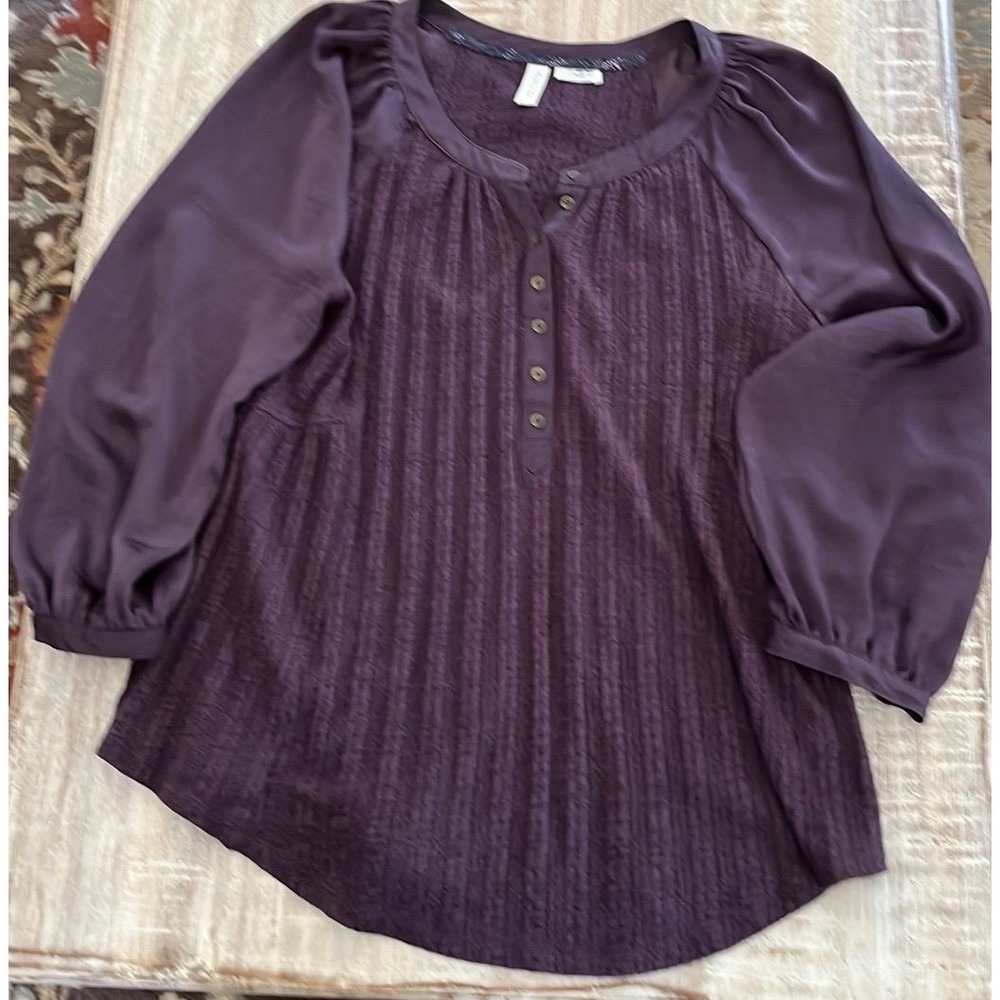 Anthropologie Meadow Rue Purple Top sz L